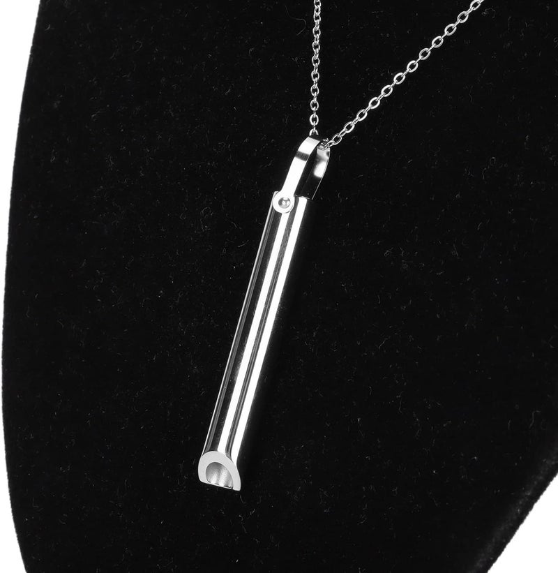 woobles Breathing Necklace, Stress Anxiety Necklace, Meditation Tuning Necklace Breathing Necklace for Mindful Breathing, Stress Relief, Unisex Fashionable Stainless Steel Necklace(Silver) - Image 2